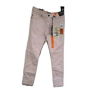 New Vigoss Girls Super Stretch Twill Pant 12 Light Pink Distressed NWT